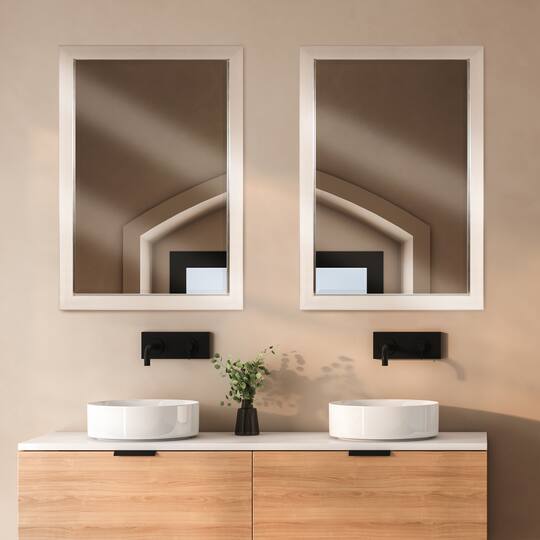 Head West Brushed Nickel Framed Accent Vanity Mirror